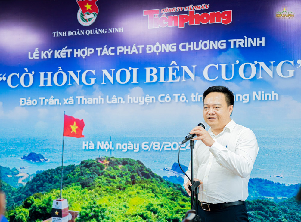 Ông Bùi Văn Phượng – Chủ tịch HĐQT Công ty CP Tiền Phong phát biểu về chương trình.