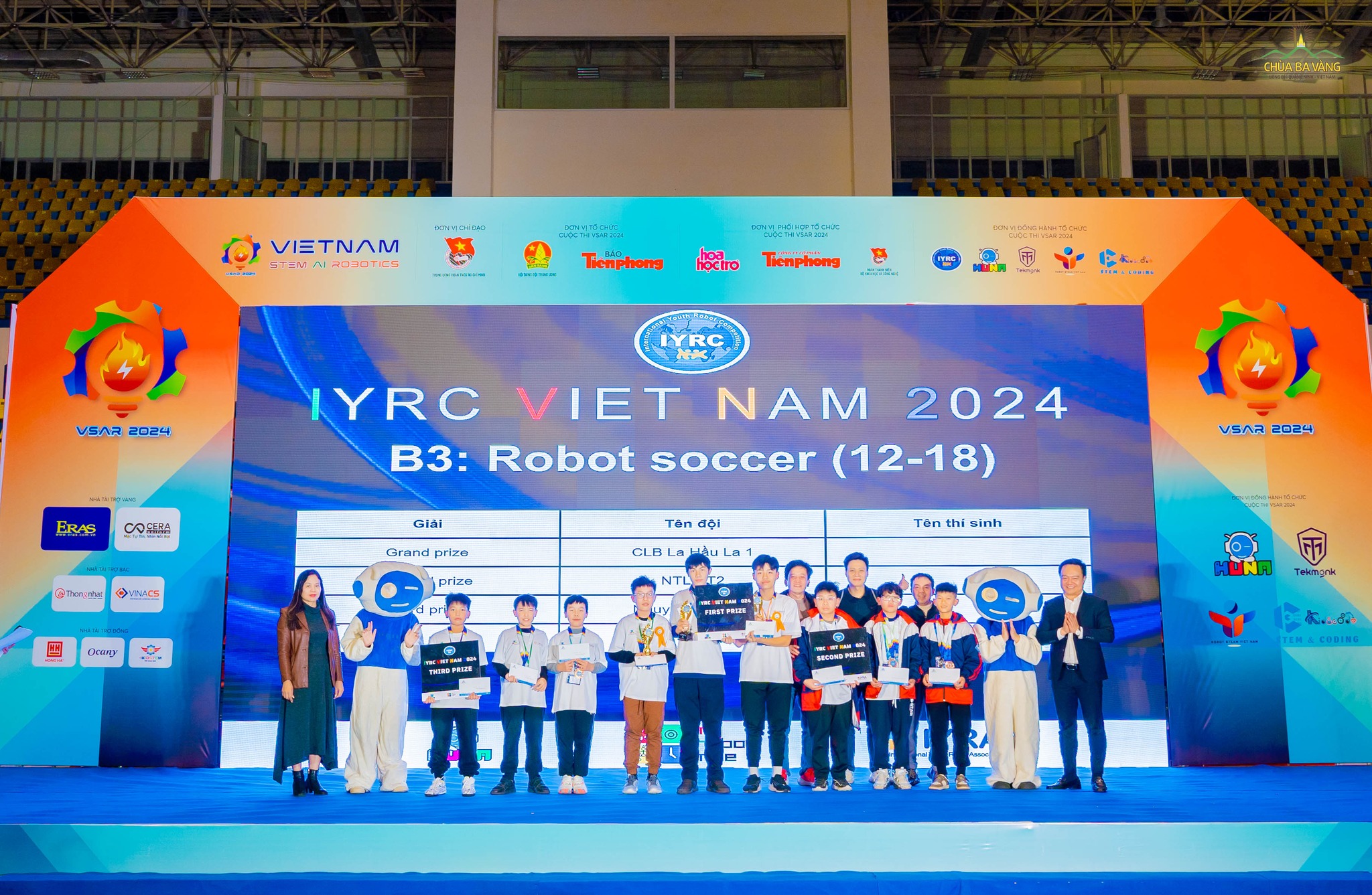 Các khóa sinh CLB La Hầu La xuất sắc đạt giải Vô địch Bảng B3 - Robot Soccer (12-18 tuổi) tại cuộc thi Vô địch Quốc gia STEM, AI và Robotics 2024 (VSAR). Đây là kết quả của sự nỗ lực, tinh thần sáng tạo và đoàn kết của các con trong hành trình học tập và rèn luyện!