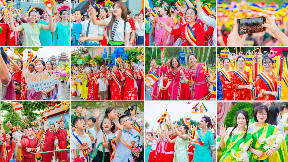 Vui thay Phật ra đời Vui thay Pháp được giảng Vui thay Tăng hòa hợp Hòa hợp tu vui thay!