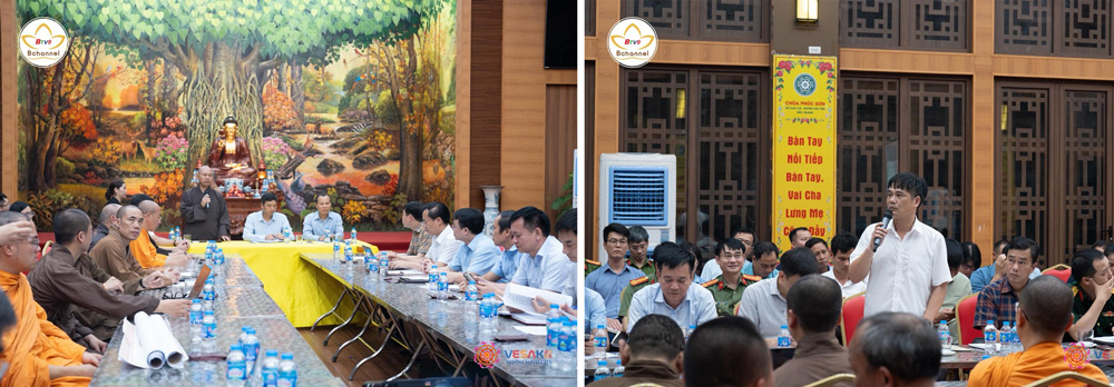 GHPGVN phối hợp cùng Ban Tổ chức, chính quyền địa phương, các Phật tử,... họp bàn, triển khai công việc (nguồn ảnh internet)