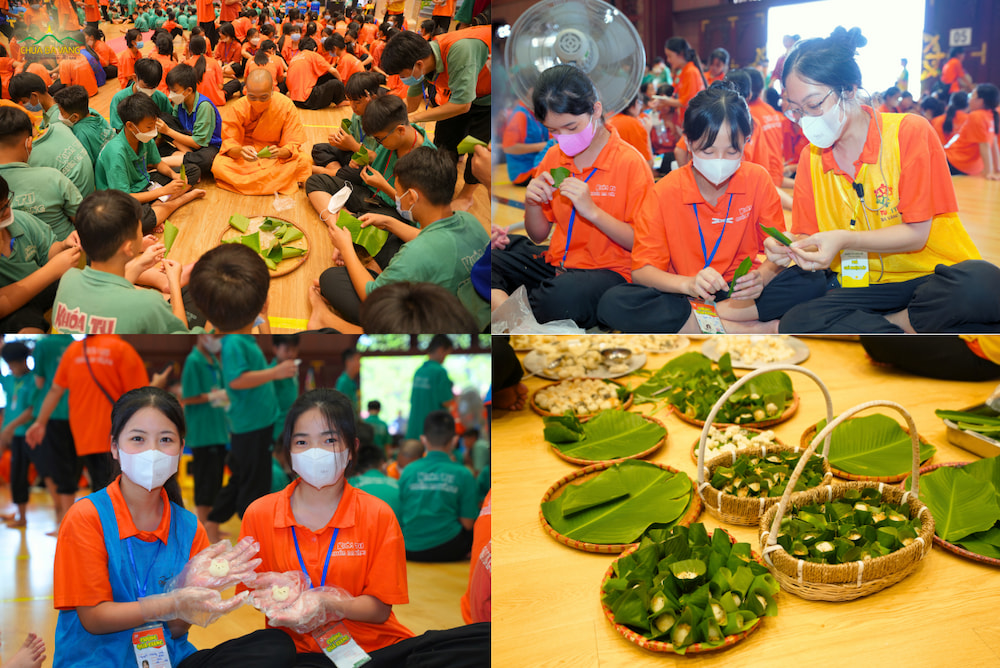 Dưới sự hướng dẫn tận tình của quý Thầy và các anh chị tình nguyện viên, từng đôi tay nhỏ bé còn vụng về của các em dần trở nên khéo léo, tỉ mỉ