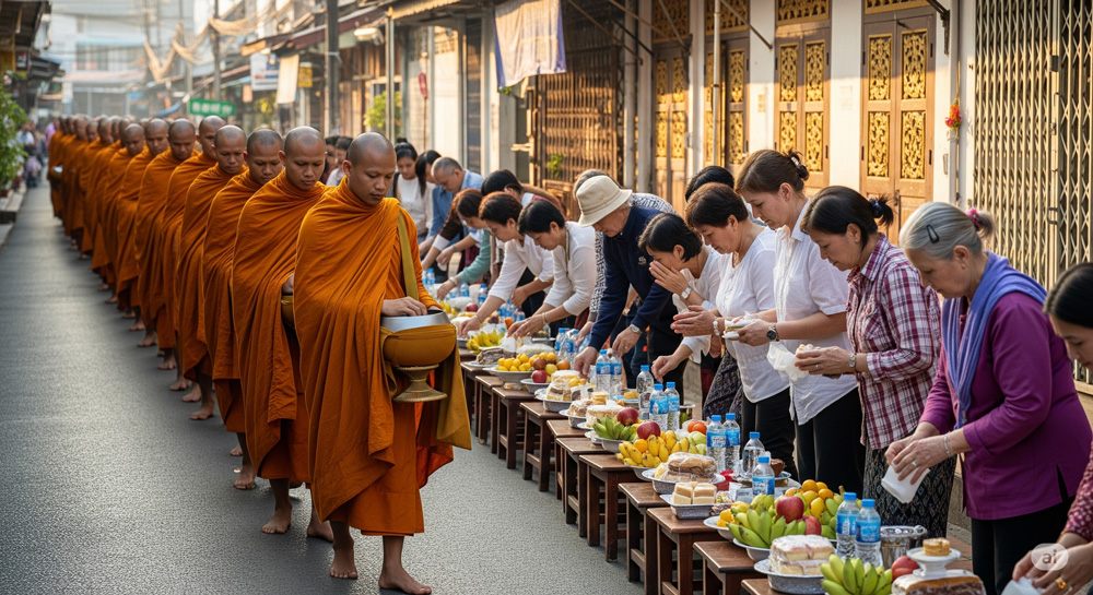 Tạo công đức nơi Tam Bảo nhân dịp Rằm tháng 7 (Ảnh minh hoạ)
