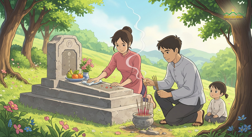 Việc đi tảo mộ, sửa sang mộ phần vào dịp cuối năm là việc làm tốt, vì đó là sự hướng tâm tới gia tiên (ảnh minh họa)