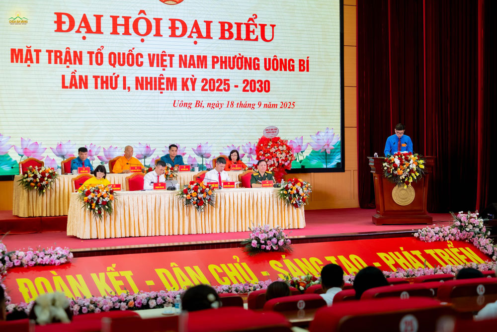 Các đại biểu tham dự trong Đại hội đại biểu MTTQ Việt Nam phường Uông Bí lần thứ I, nhiệm kỳ 2025 - 2030
