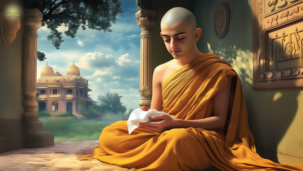 Nghe lời dạy của Đức Phật, Ngài Châu Lợi Bàn Đặc lau tay và nói “Tẩy sạch dơ bẩn” (ảnh minh họa)