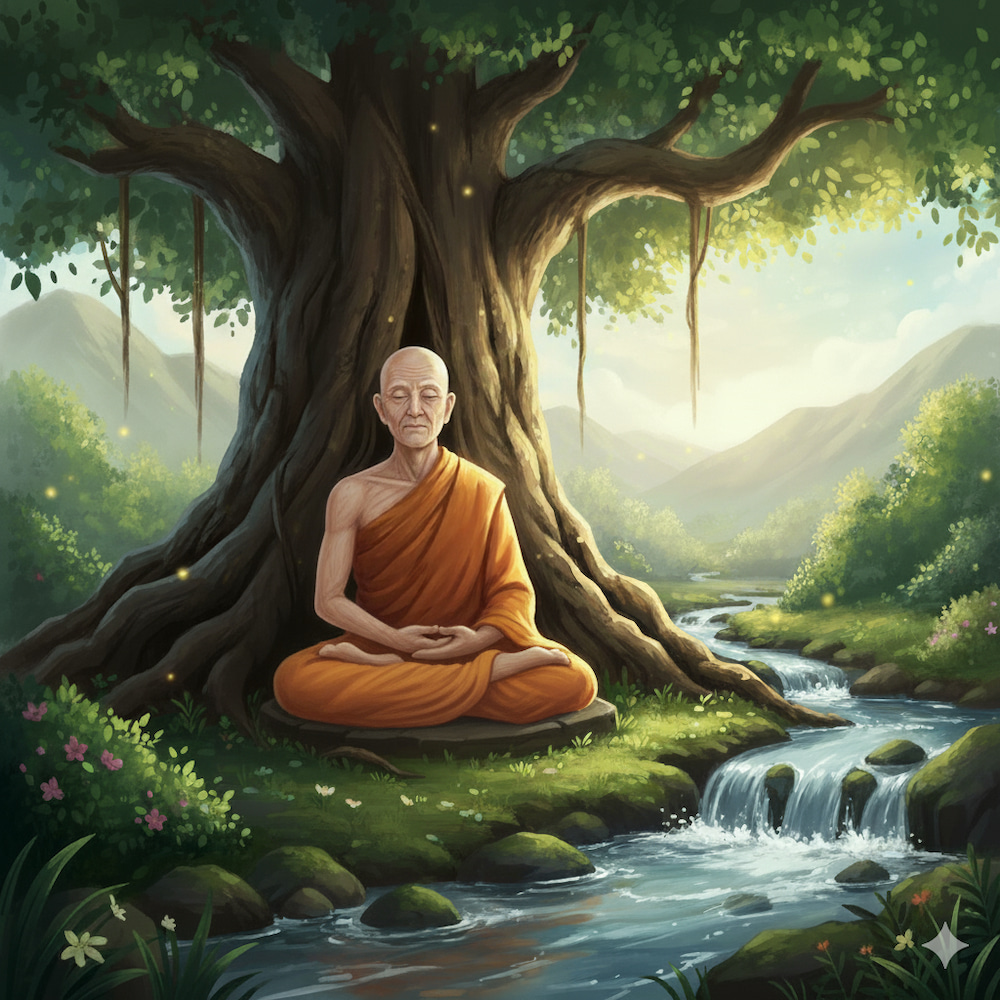 Du sĩ ngoại đạo Tu Bạt Đà La được Đức Phật giáo hóa và nhờ tu hạnh phạm hạnh mà ông đã chứng Thánh quả (ảnh minh họa)