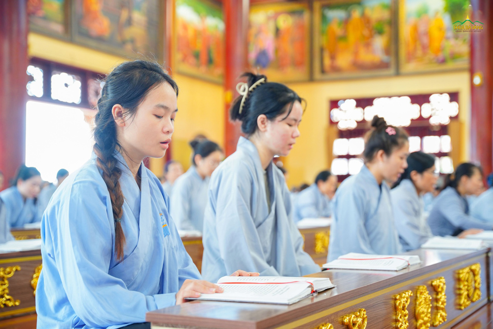 Các bạn trẻ cùng tu tập sám hối theo Pháp đàn