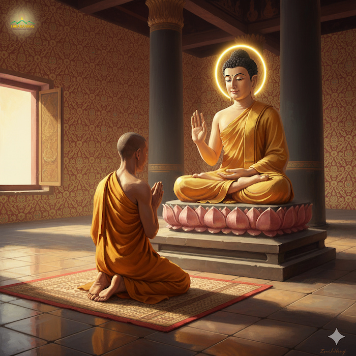 Ngài A Nan khéo léo bạch thỉnh Đức Phật xin cho người nữ được xuất gia tu hành (ảnh minh họa)