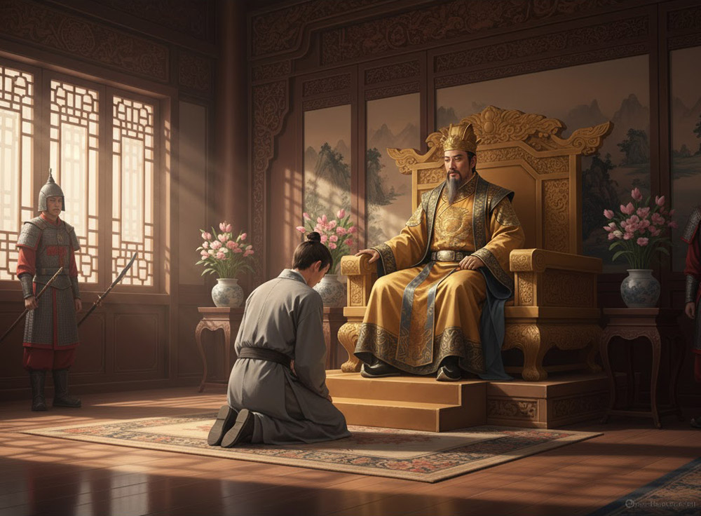 Chàng thanh niên xin nhà vua đáp ứng những điều kiện khi đi xuất gia (ảnh minh họa)  