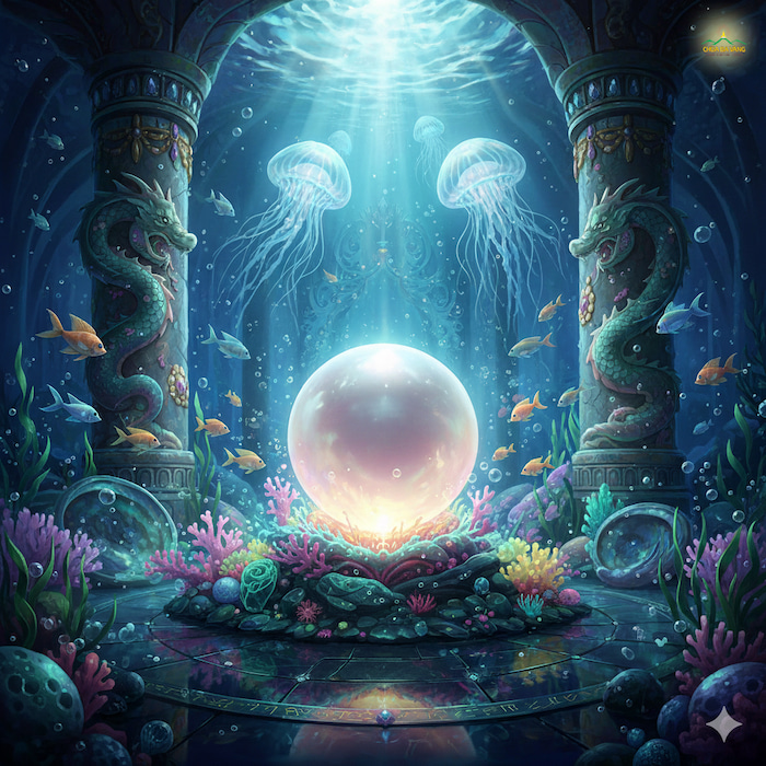 Theo kinh điển, viên ngọc Mani được tìm thấy dưới Long cung (ảnh minh họa)