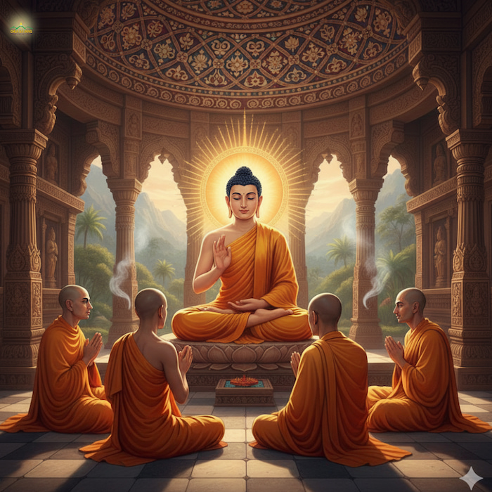 Đức Phật giảng dạy cho các vị Tỳ-kheo về mối nhân duyên của ông Mahakala (ảnh minh họa)