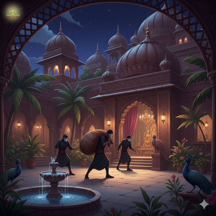 Mấy tên trộm lẻn vào một ngôi nhà trong thành để lấy trộm của cải, tài sản (ảnh minh họa)