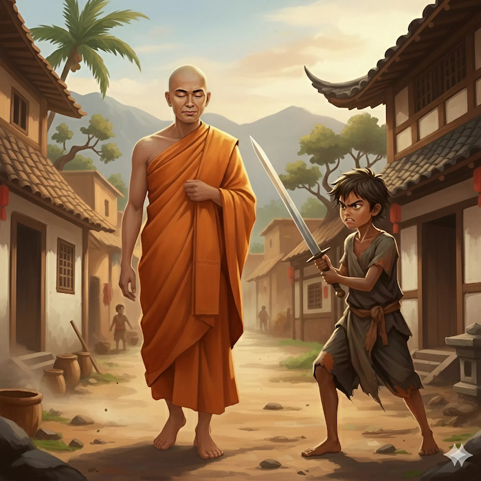 Bậc Thánh giả ung dung không sợ hãi trước cậu thiếu niên (ảnh minh họa)  