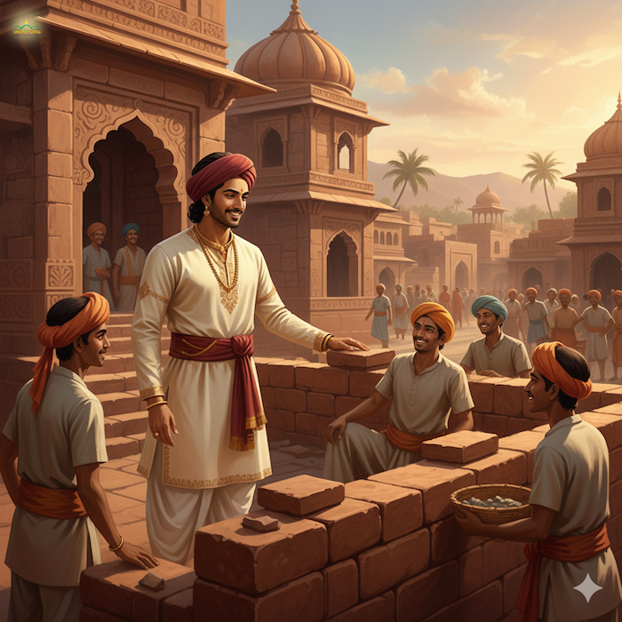 Magha và các chàng trai đồng lòng xây dựng một nhà khách kiên cố tại ngã tư đường lớn để phục vụ dân chúng (ảnh minh họa)