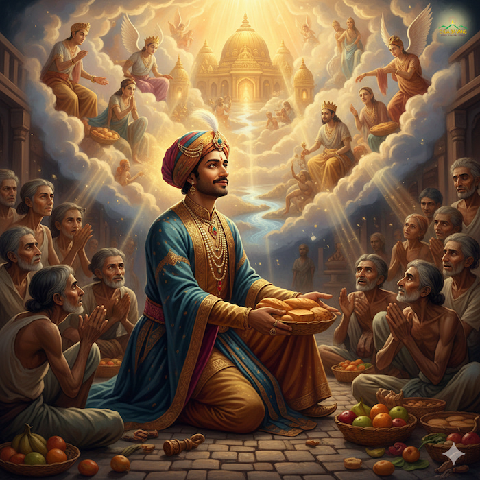 Ngọc Hoàng Thượng Đế là người đã từng tạo lập các công đức thiện trong các kiếp trước nên được sinh thiên và làm vua cõi trời (ảnh minh họa)