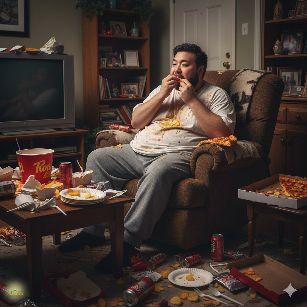 Ăn uống, sinh hoạt vô độ là nguyên nhân của thói quen lười biếng (ảnh minh họa)