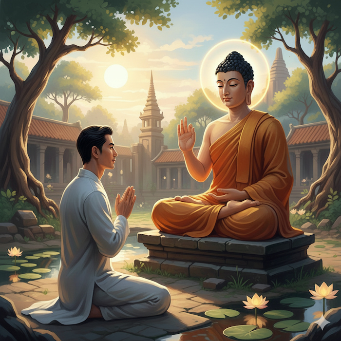 Gieo nhân cung kính các bậc hiền Thánh sẽ được phúc báu trí tuệ sáng suốt (ảnh minh họa)