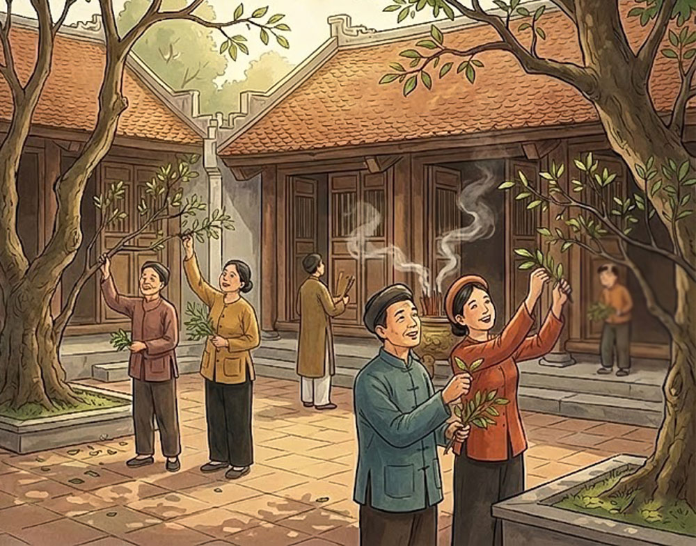 Hái lộc mà chưa xin phép sẽ khiến mất lộc, mất phúc trong năm mới (ảnh minh hoạ)  