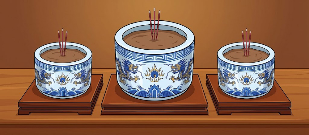 Có thể để lại từ 3-5 chân nhang giúp ban thờ được sạch sẽ  