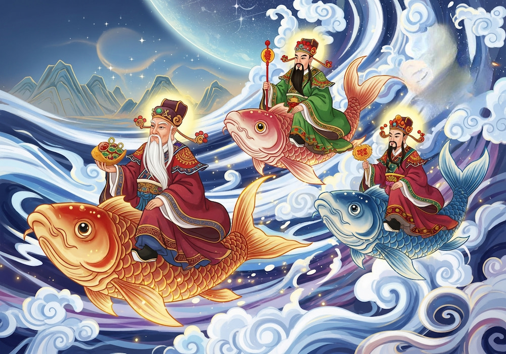 Ba vị thần Táo theo quan điểm dân gian (ảnh minh họa)