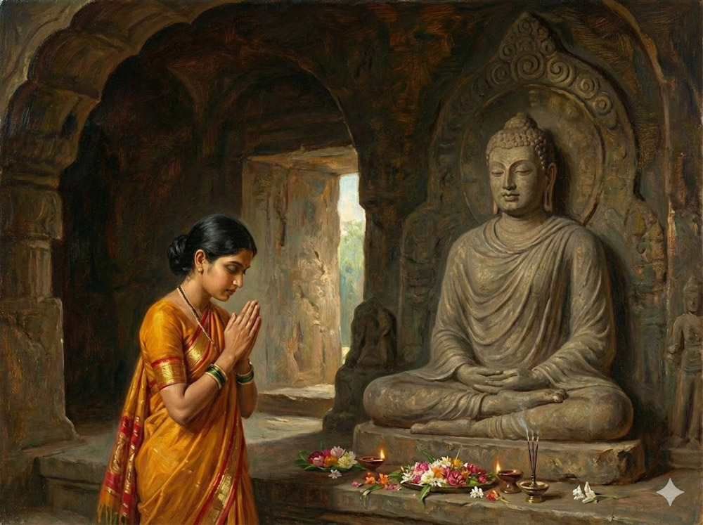 Tiền thân Bồ Tát Địa Tạng là một người con gái dòng dõi Bà-la-môn đầy phước đức (ảnh minh họa)