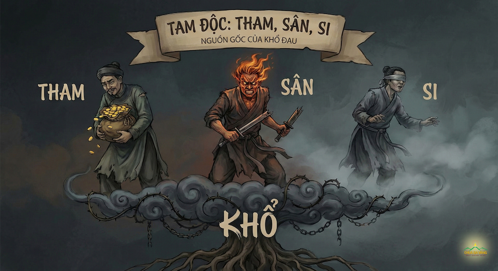 Tham - sân - si - chính là nguồn gốc của khổ đau (ảnh minh họa)  