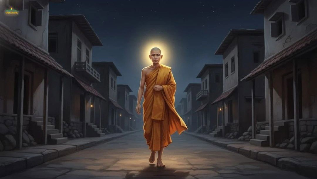 Theo lời dạy của Đức Phật, Tôn giả Xá Lợi Phất không được dùng thần thông mà phải đi bộ suốt đêm (ảnh minh họa)