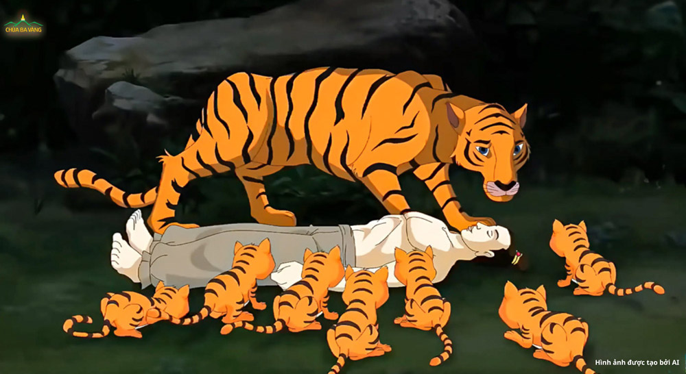 Vương tử Tát-đỏa xả thân mạng cứu đàn hổ đói (ảnh minh họa)