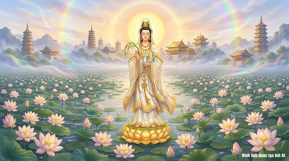 Đức Quán Thế Âm Bồ Tát thị hiện giáo hóa chúng sinh (ảnh minh họa)