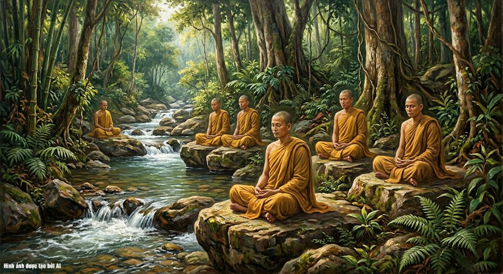 Các vị xuất gia sống thiểu dục tri túc (ảnh minh họa)