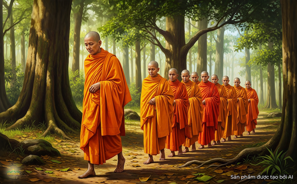 Di mẫu Kiều Đàm Di cùng 500 người nữ dòng họ Thích đến thỉnh Phật xin xuất gia (ảnh minh họa)  