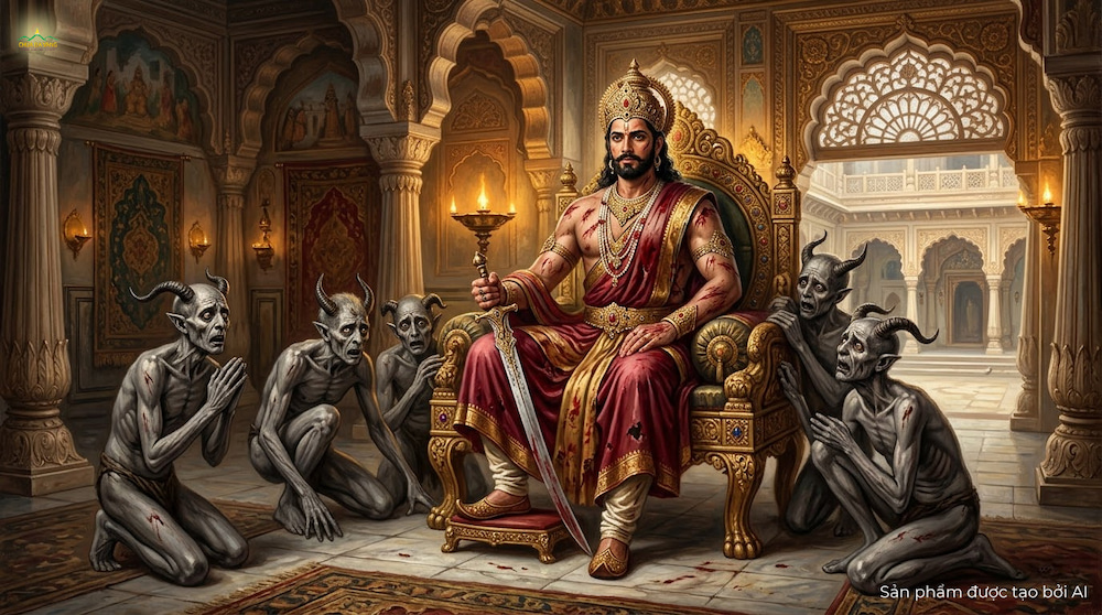 Đức Phật từng khoét thân mình cho loài quỷ (tiền kiếp 5 anh em Kiều Trần Như) ăn (ảnh minh họa)