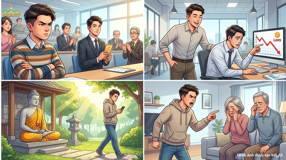 Không quý kính cha mẹ và bậc Hiền Thánh, đố kỵ với người khác... là những nhân bất thiện ngăn trở con đường công danh của ta (ảnh minh họa)