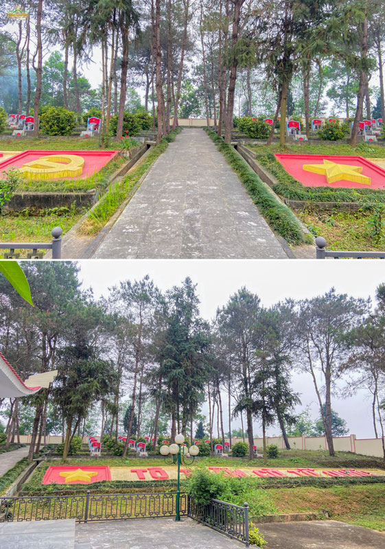 Lối đi sạch bóng lá tại nghĩa trang phường Nam Cường (Lào Cai). Chút công sức nhỏ bé gửi gắm lòng biết ơn sâu sắc