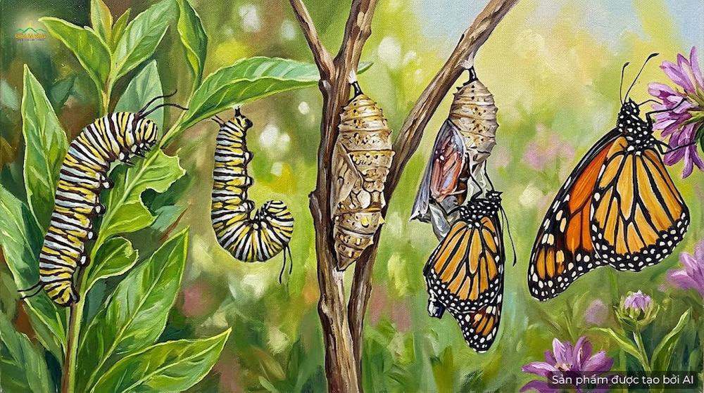 Vạn vật đều chịu quy luật vô thường, ví như con sâu lột xác làm kén rồi nở thành bướm (ảnh minh hoạ)