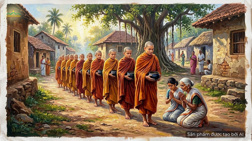 Mẹ của thôn trưởng thỉnh mời các vị Tỳ-kheo an cư tại làng Matika (ảnh minh hoạ)