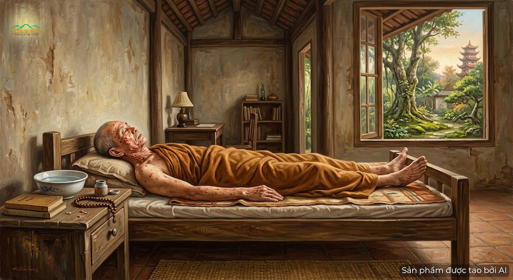 Một thời gian sau khi xuất gia, toàn thân Trưởng lão Tissa nổi mụn nhọt (ảnh minh hoạ)