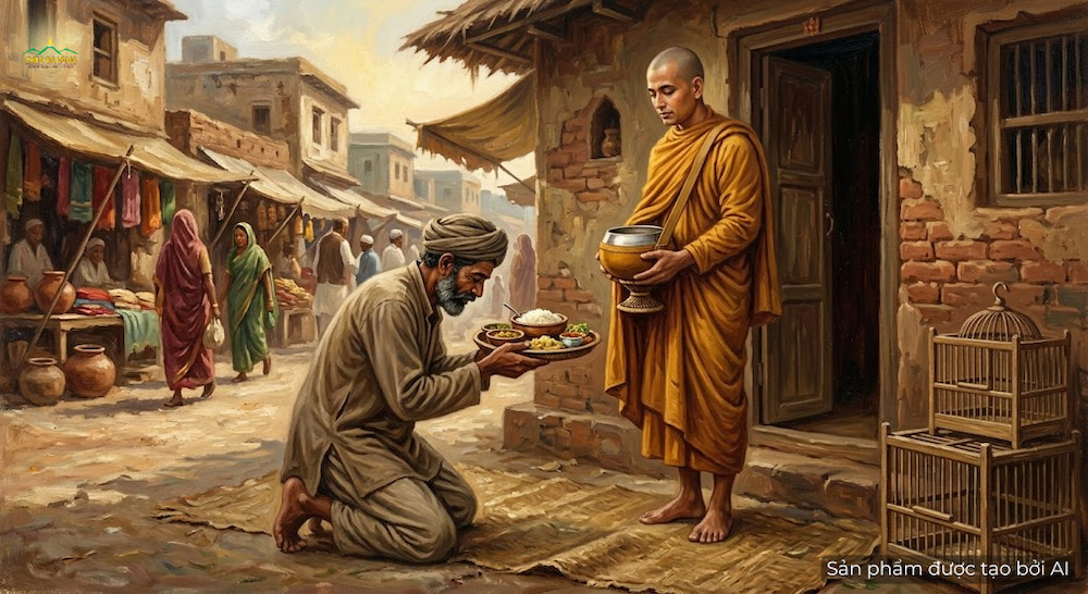 Tissa (trong tiền kiếp) từng làm việc phúc thiện và khởi thiện tâm đối với bậc Thánh Tăng (ảnh minh hoạ)
