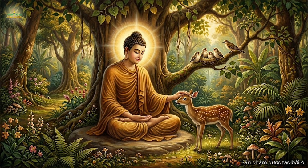 Tình thương yêu của Đức Phật trải rộng khắp muôn nơi (ảnh minh hoạ)