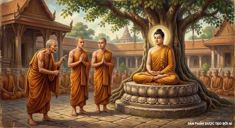 Tỳ kheo Kokalika vu khống Ngài Xá Lợi Phất và Mục Kiều Liên (ảnh minh họa)  