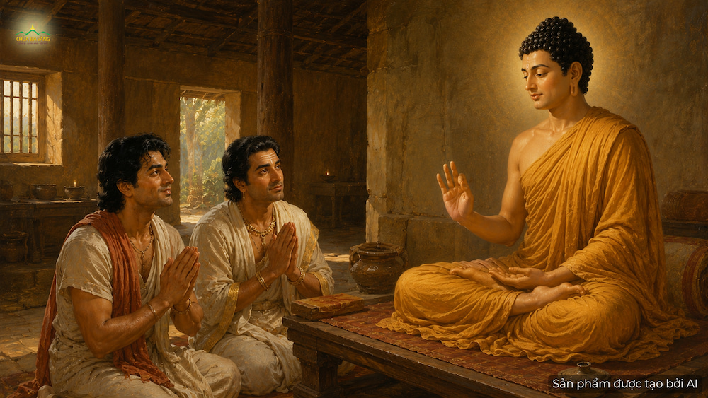 Gatikara dẫn Jotipala đến nghe Đức Phật Ca Diếp thuyết Pháp và giúp bạn khởi được tín tâm đối với Tam Bảo (ảnh minh hoạ)  