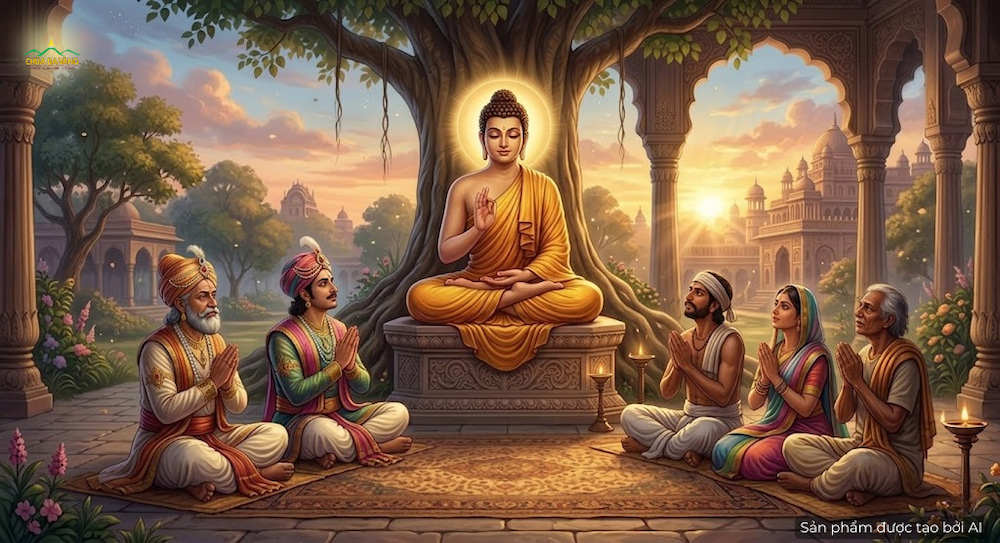 Chư Phật, Bồ tát đã tự chứng ngộ 8 điều, đạt đến Niết bàn an vui rồi lại quay về cõi trần để dùng chính 8 điều này độ thoát cho chúng sinh (ảnh minh hoạ)
