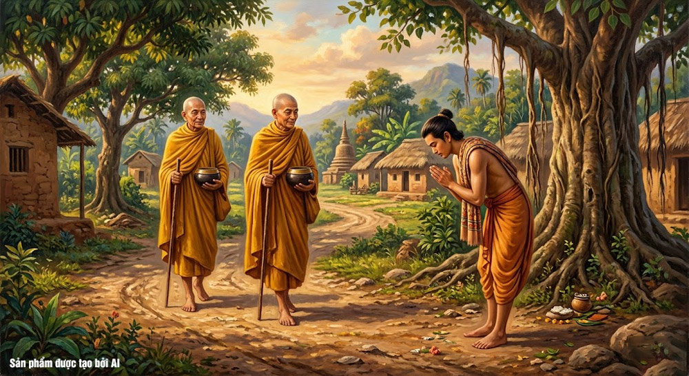 Người xuất gia mang phẩm mạo sang cả và cao quý, được mọi người chắp tay và tôn làm Thầy (ảnh minh họa)