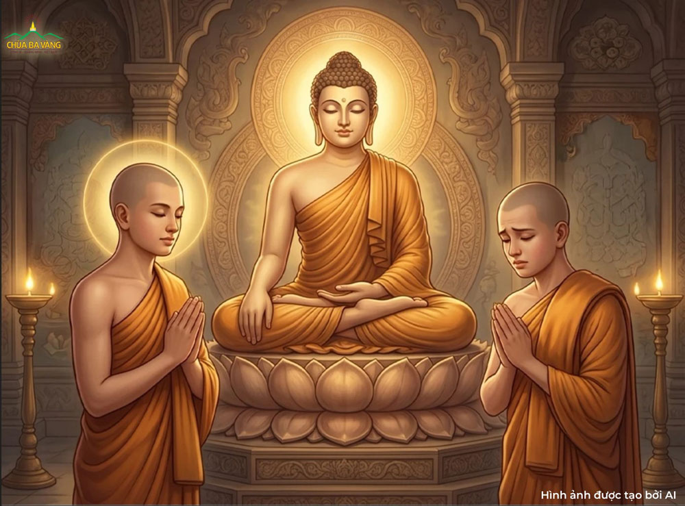 Đức Phật chỉ dạy 2 vị Tỳ kheo (ảnh minh họa)
