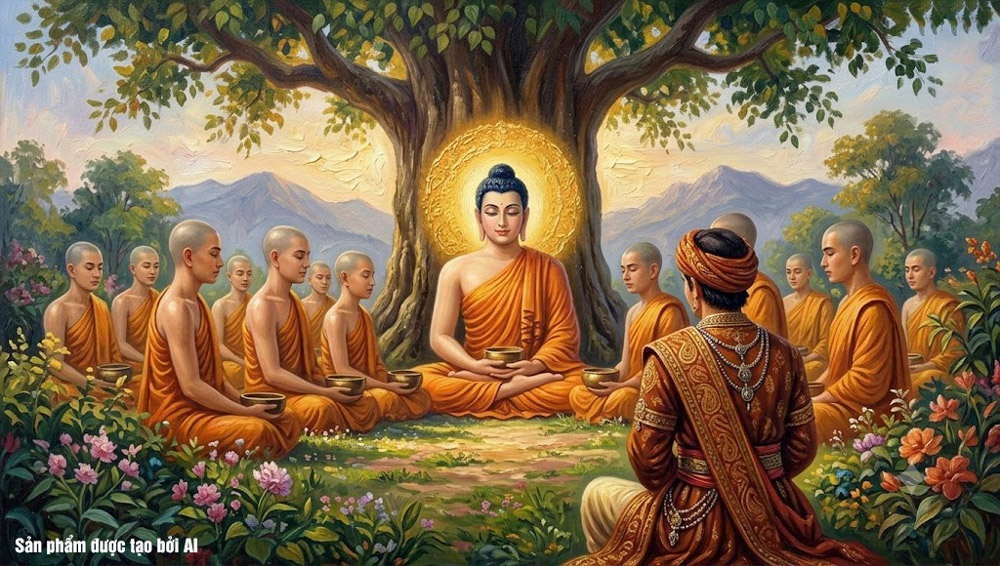 Nanda xin được cúng dường Đức Phật và chúng Tăng suốt 7 ngày liên tiếp (ảnh minh họa)