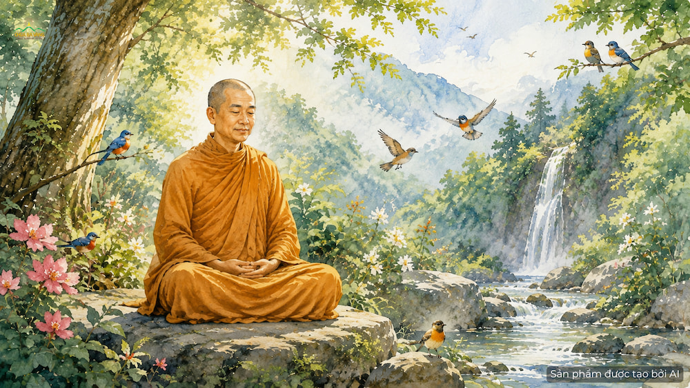 Vua Trần Nhân Tông rũ bỏ ngai vàng, vào núi tu hành để thành tựu hạnh phúc chân thật (ảnh minh họa)