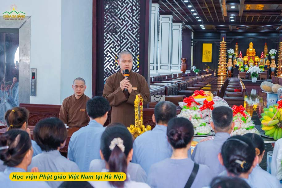 Trước tấm lòng thành kính cúng dường của chư Tăng và Phật tử chùa Ba Vàng, chư Tôn đức tại Học viện Phật giáo Việt Nam (Hà Nội) đã có lời chỉ dạy, sách tấn cho hàng Phật tử