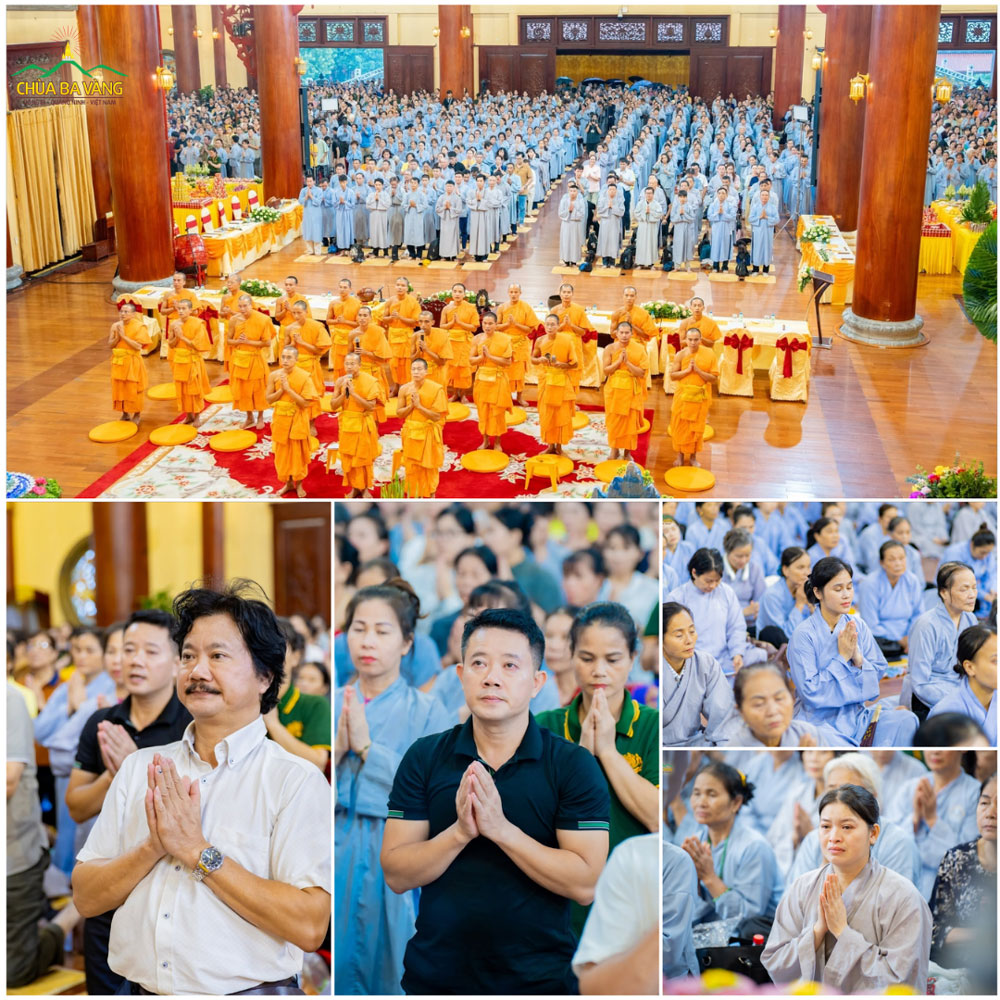 Quý Nhân dân, Phật tử nương đức chư Tăng tham gia tu tập lễ cầu siêu phả độ gia tiên