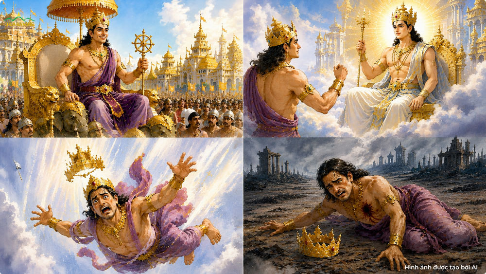 Vì lòng tham không đáy, vua Đảnh Sanh đã phải chịu quả báo đau khổ ngay hiện đời (ảnh minh hoạ)