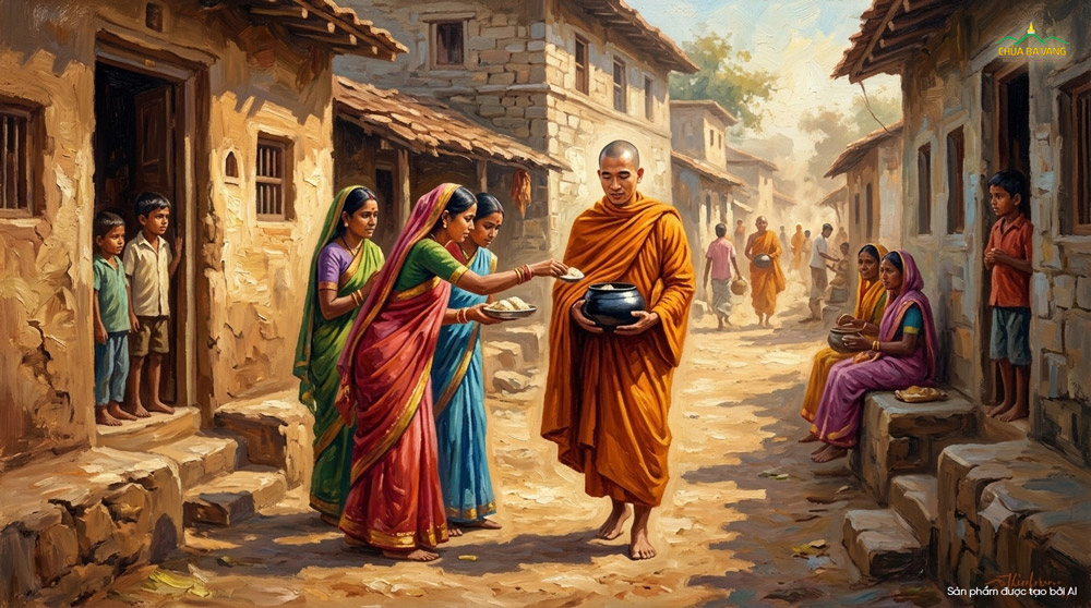 Tỳ kheo Tissa thường đi khất thực trong làng (ảnh minh họa)